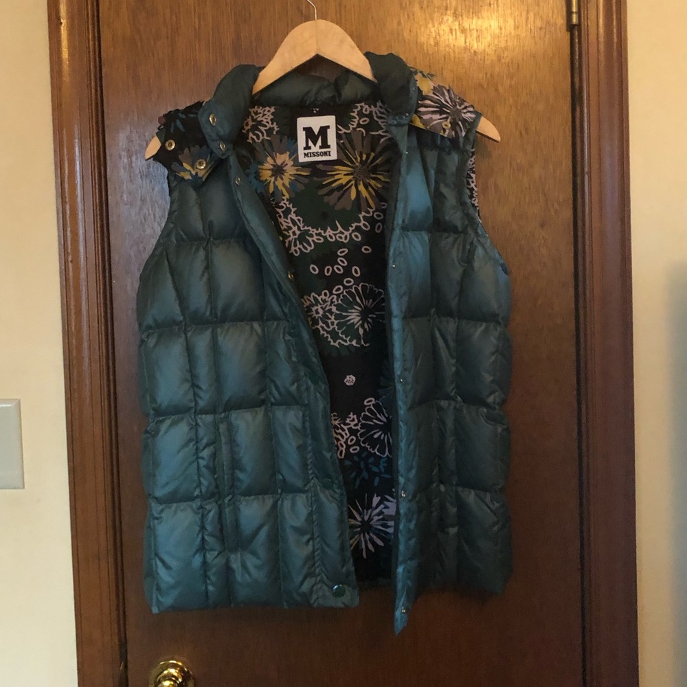 Missoni puffer vest with detachable hood
